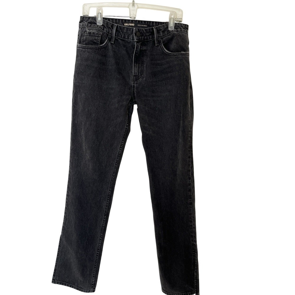 GRLFRND the Hailey Low Rise Slim Boot Slit Denim Jeans Black Size 28‎